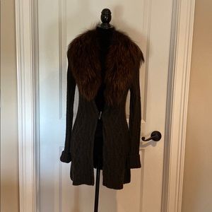 Fox Trim Cardigan